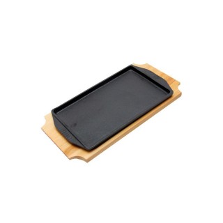 Plato Hierro Fundido Esmaltado + Base De Madera 31 x 18 cm García de Pou - La Casa de Vesta