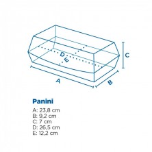 Conchas Panini Cartón Blanca 26,5 x 12,2 x 7 cm. (Pack 50 Uds.) García de Pou - La Casa de Vesta