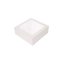 Cajas Pastelería Con Ventana Blanca 26 x 26 x 8 cm. (Pack 50 Uds.) García de Pou - La Casa de Vesta