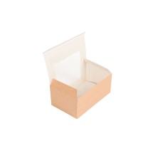 Cajas Pastelería Alargada Con Ventana Kraft 18 x 11 x 8 cm. (Pack 50 Uds.) García de Pou - La Casa de Vesta