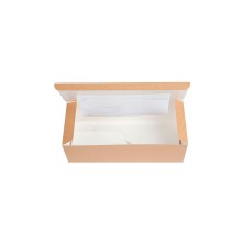 Cajas Pastelería Alargada Con Ventana Kraft 26 x 11 x 8 cm. (Pack 50 Uds.) García de Pou - La Casa de Vesta