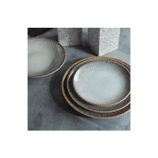 Plato Hondo Grietas Gris 23 cm. (Caja 12 Uds.) Lubiana - La Casa de Vesta