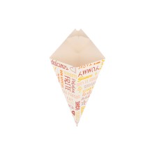 Cucurucho Para Fritos Con Pestaña Parole 12,5 x 21 cm. 100 G (Pack 200 Uds.) García de Pou - La Casa de Vesta